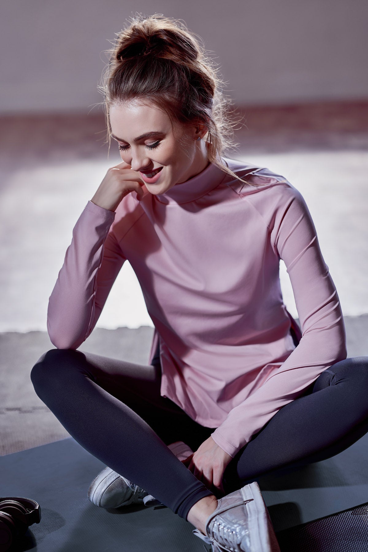 Mock Neck Fullsleeves Top - Light Pink