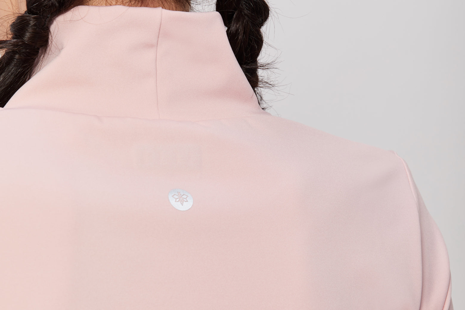 Mock Neck Crop Top - Light Pink