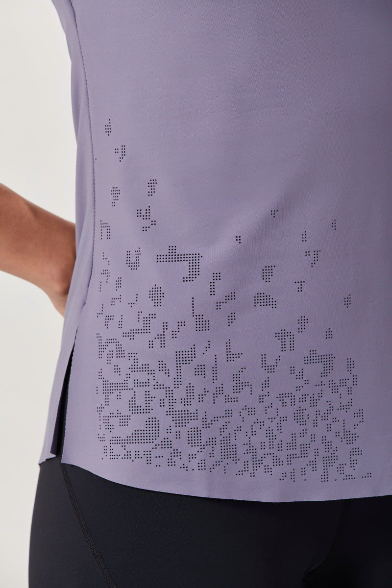 Cap Sleeves Workout Top - Dusky Blue