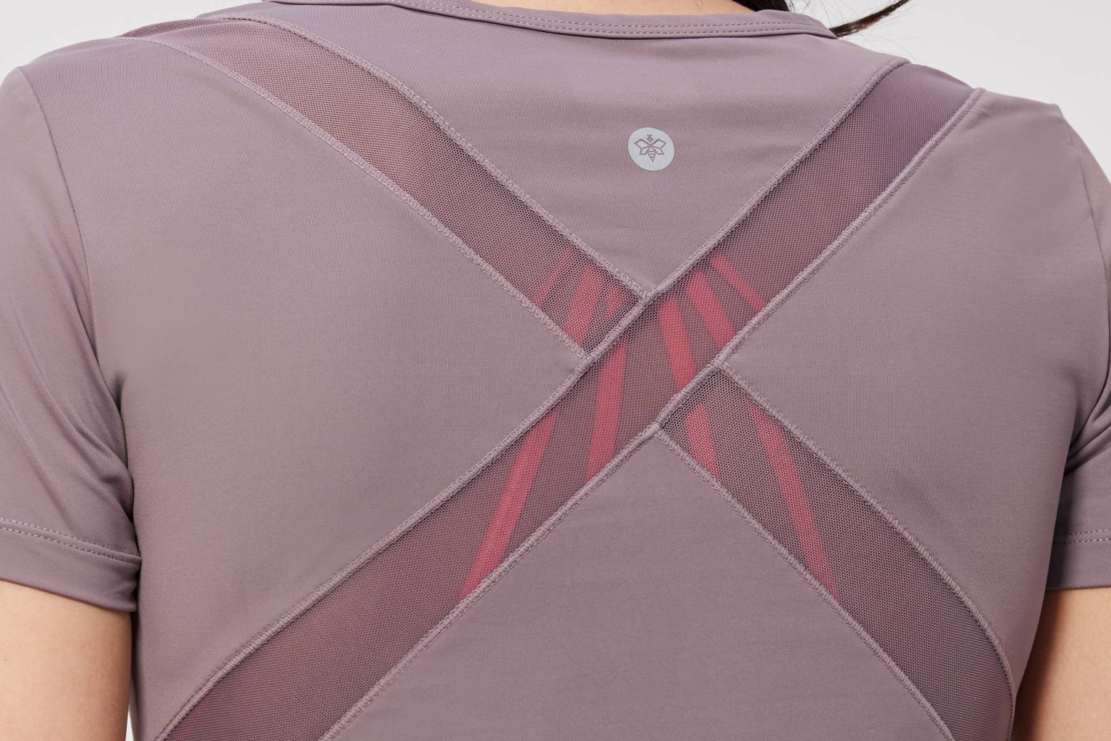 Breathable Mesh Workout Top - Plum
