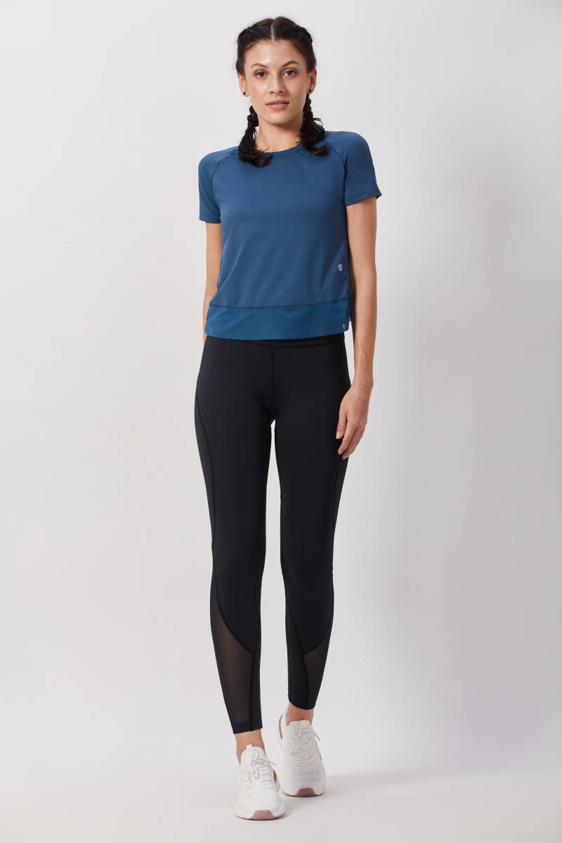 Half Sleeves Top with Stylish Back - Teal