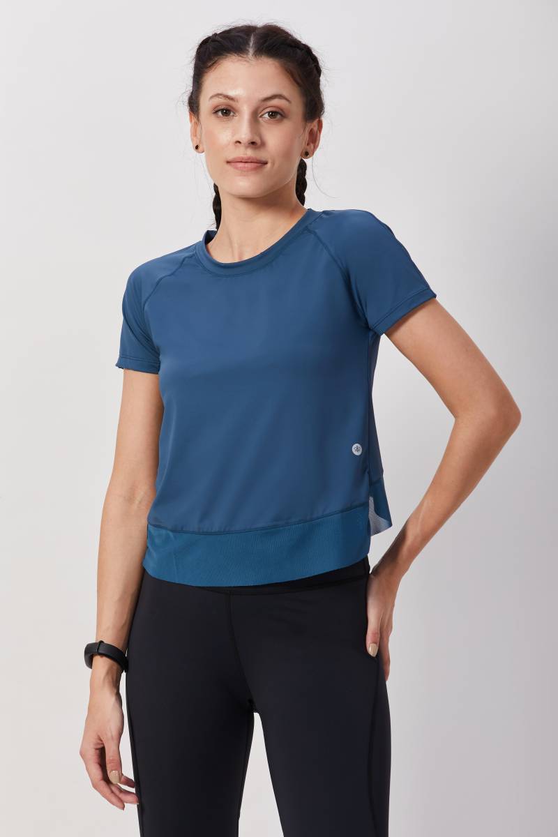 Half Sleeves Top with Stylish Back - Teal