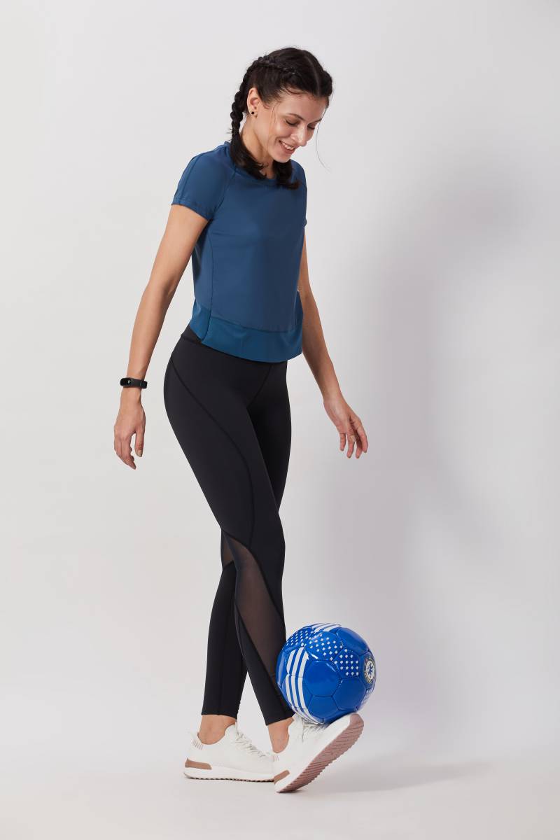 Half Sleeves Top with Stylish Back - Teal