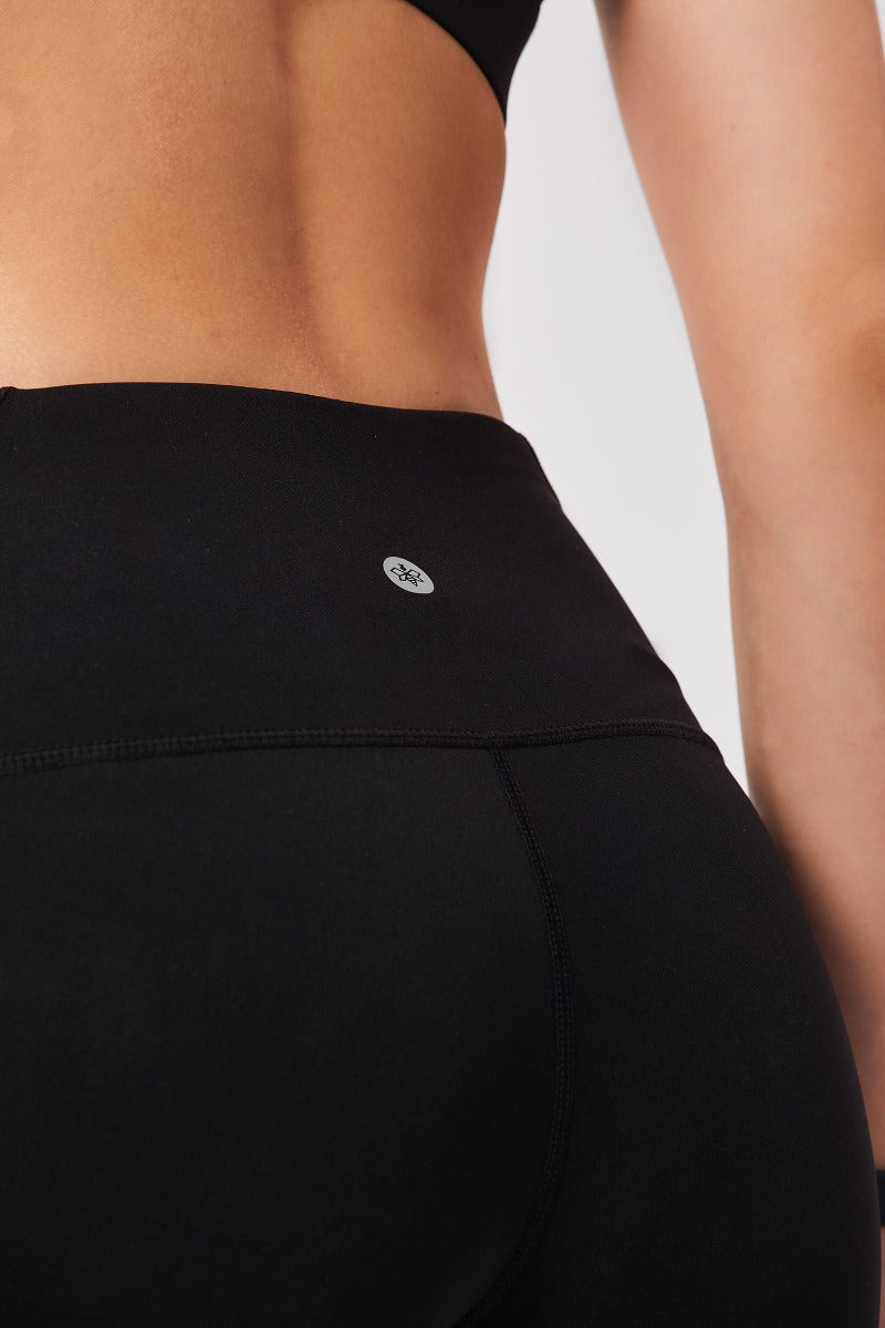 Cropped Tights with Stylish Mesh Design - Black