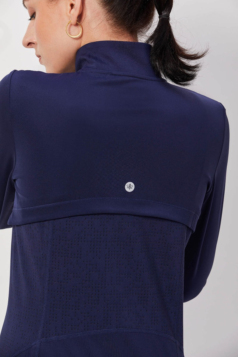 Navy Blue Full Sleeve Jacket with Pockets