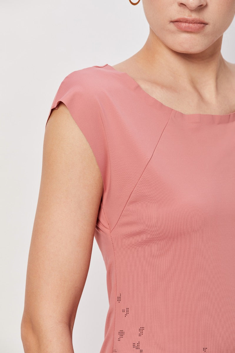 Cap Sleeves Workout Top - Coral