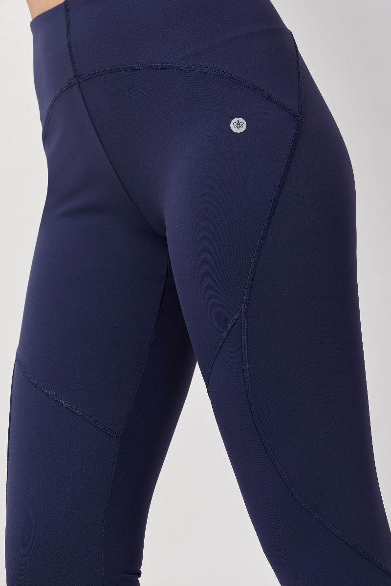 Mid-Rise Full Length Tights - Navy