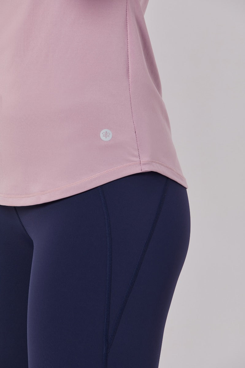 Half-sleeves Peek-a-Boo Workout Top - Lavender