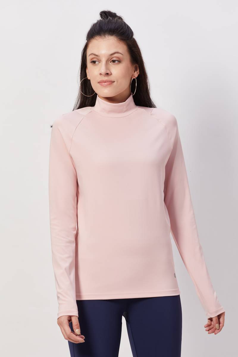 Mock Neck Fullsleeves Top - Light Pink