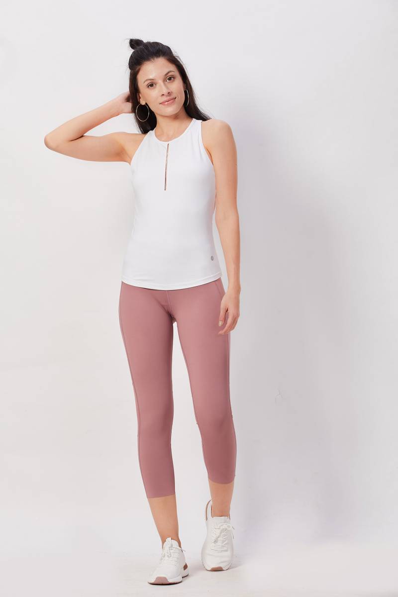 The Selene Sleeveless Tank Top - White