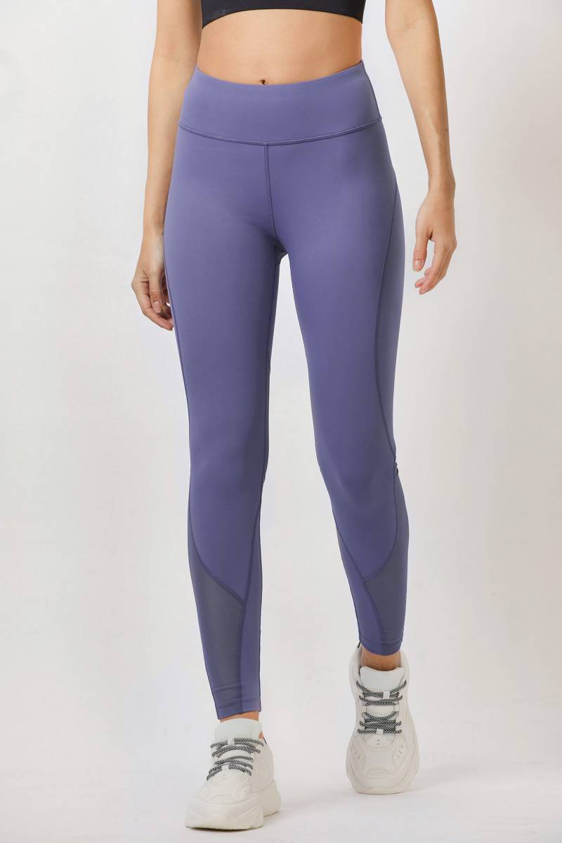 Compression Tights with Mesh - Purple