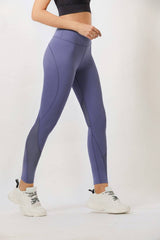 Compression Tights with Mesh - Purple