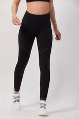 Reflective Full Length Workout Tights - Black