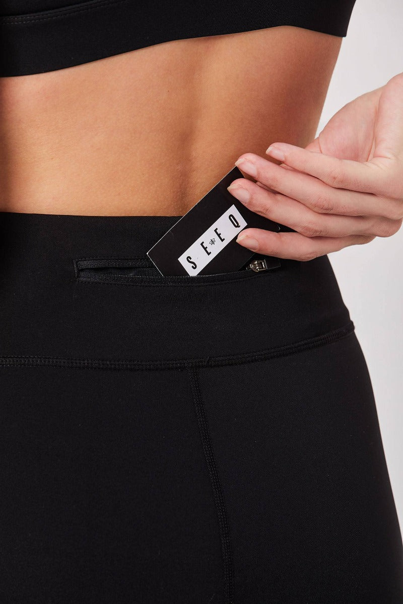 Reflective Full Length Workout Tights - Black