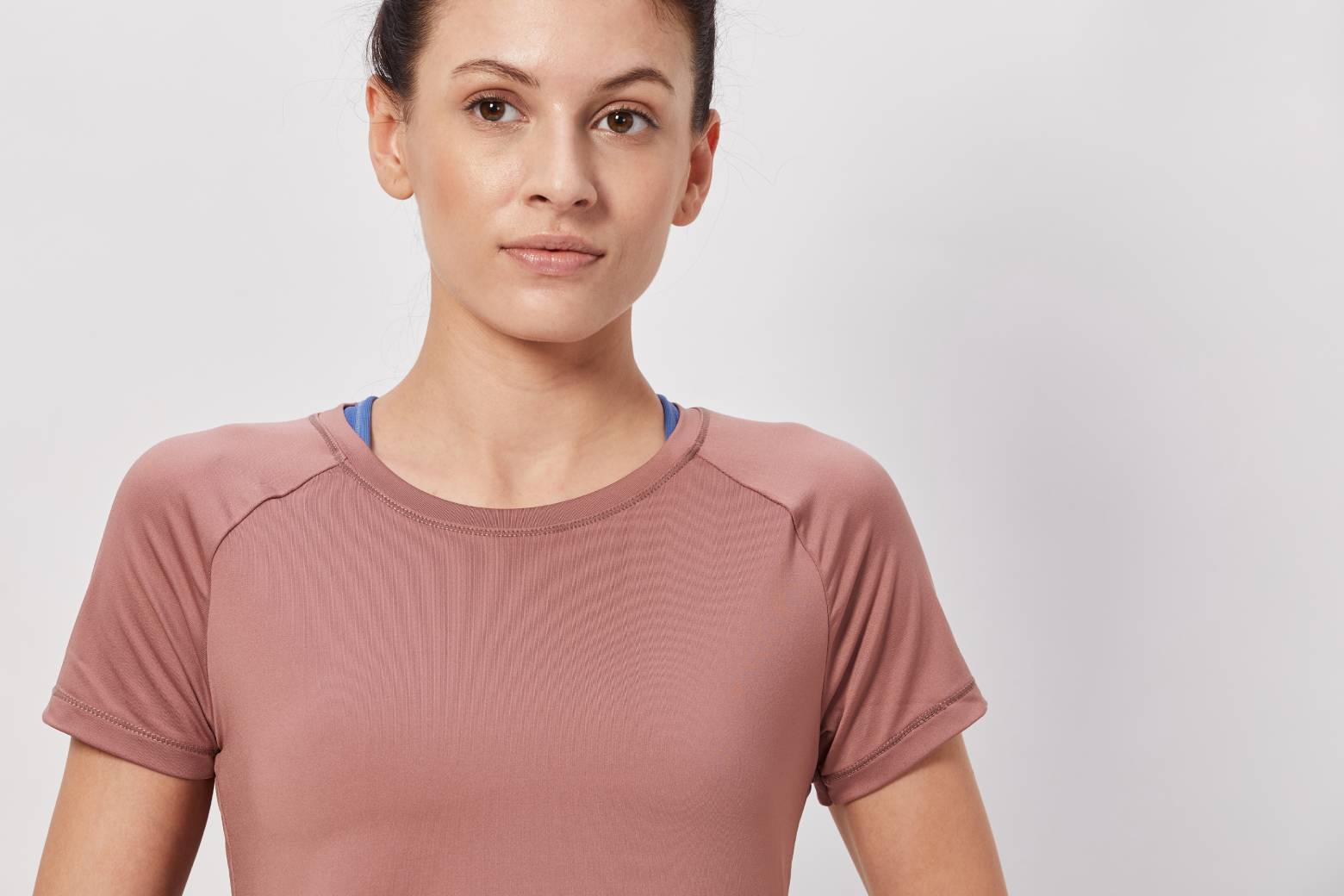 Half-Sleeves Stylish Workout Top - Mocha Mousse