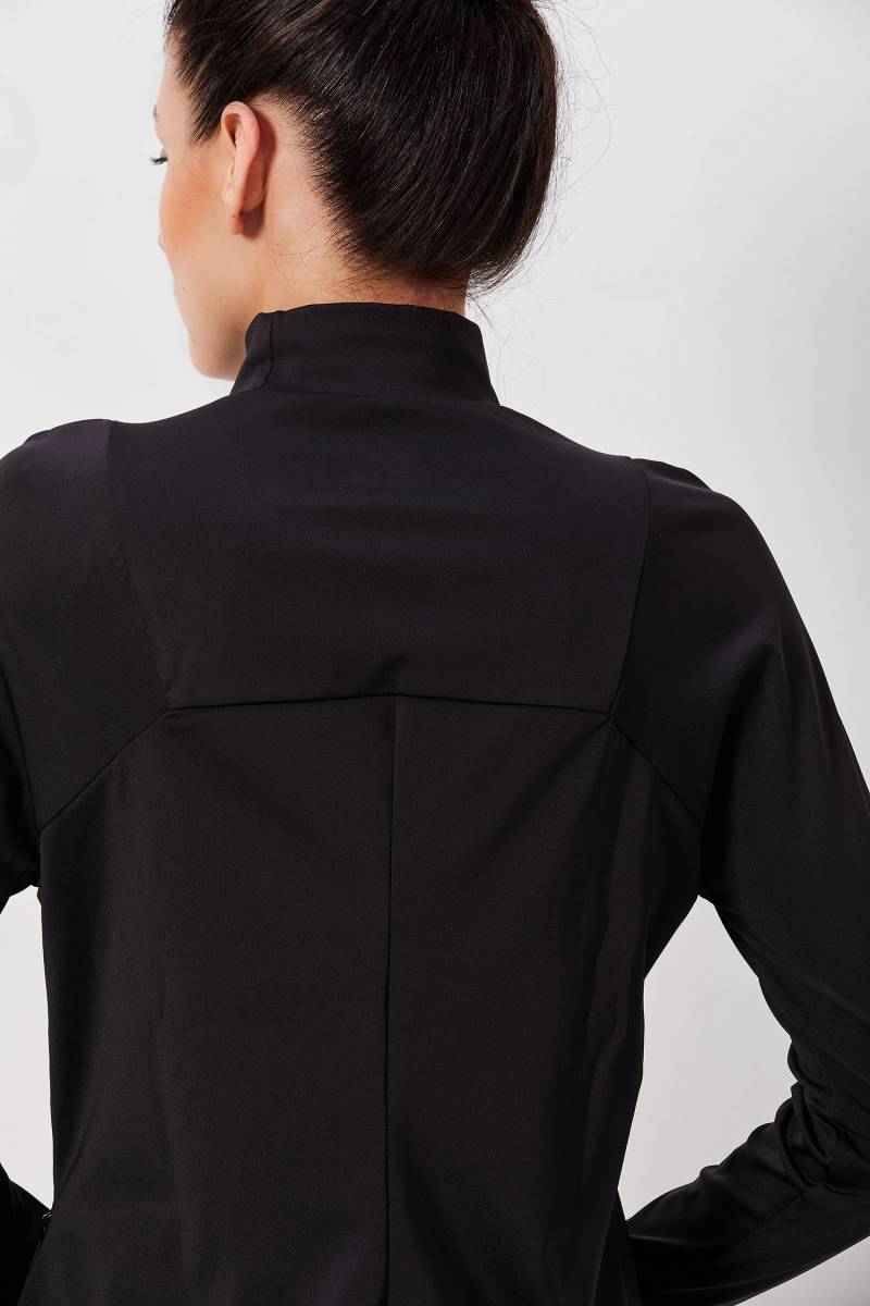 Mock Neck Fullsleeves Top - Black