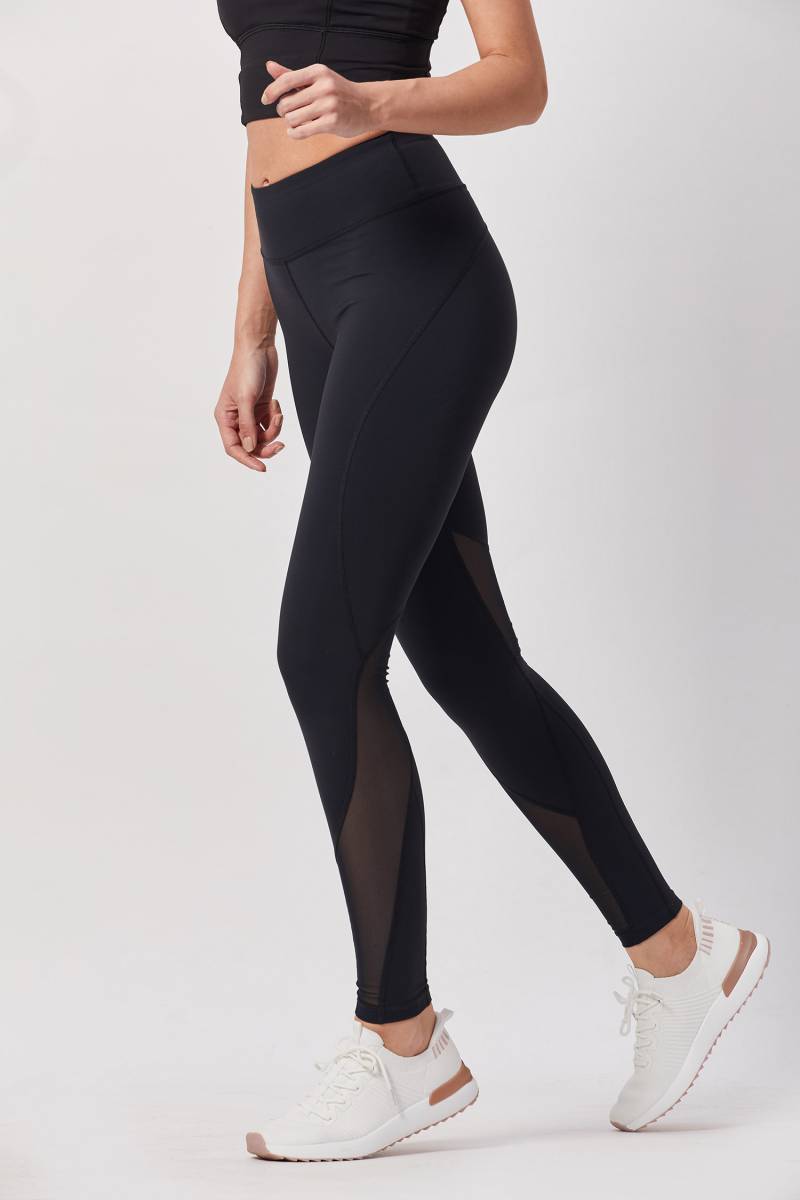Compression Tights with Mesh - Carbon Black