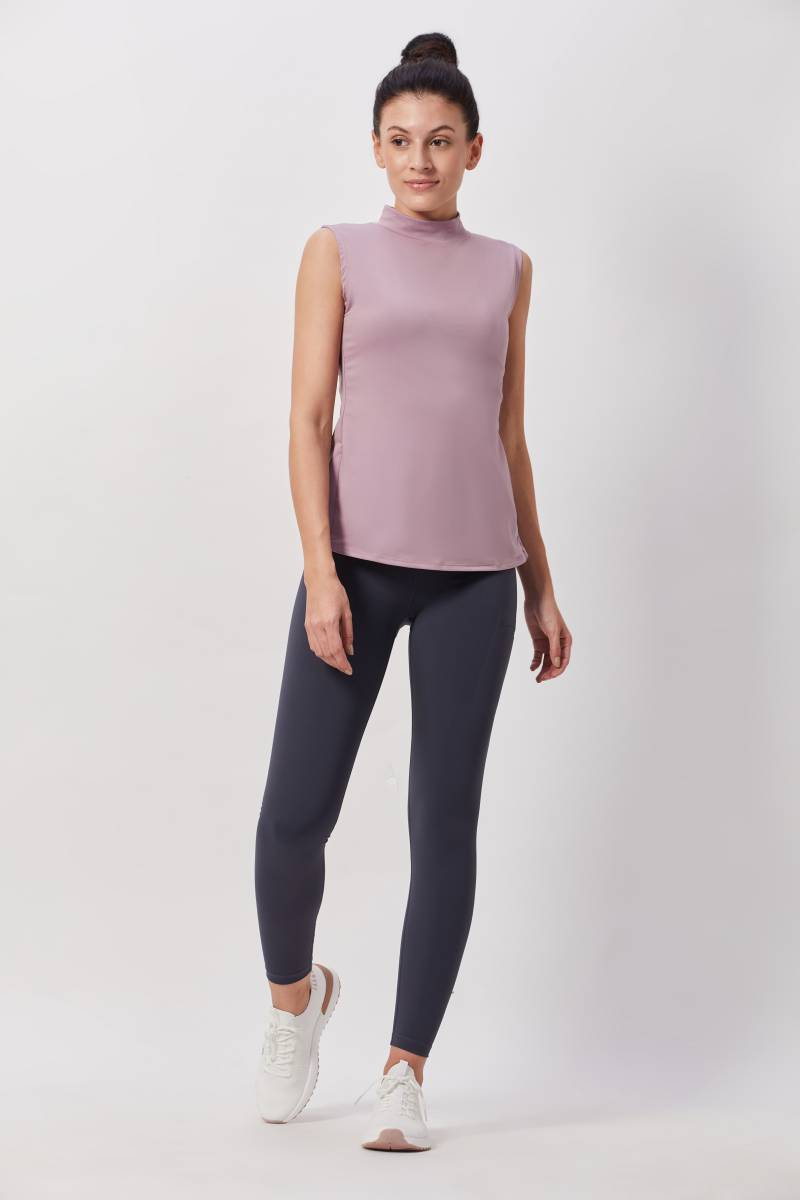 Sleeveles Mock Neck Workout Top - Lavender