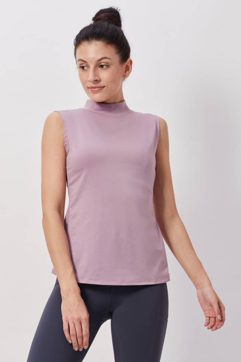 Sleeveles Mock Neck Workout Top - Lavender