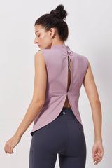 Sleeveles Mock Neck Workout Top - Lavender