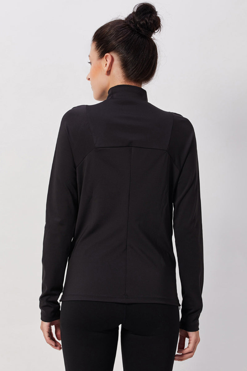 Mock Neck Fullsleeves Top - Black