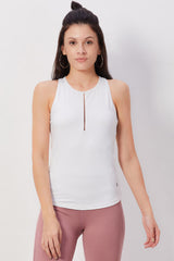 The Selene Sleeveless Tank Top - White