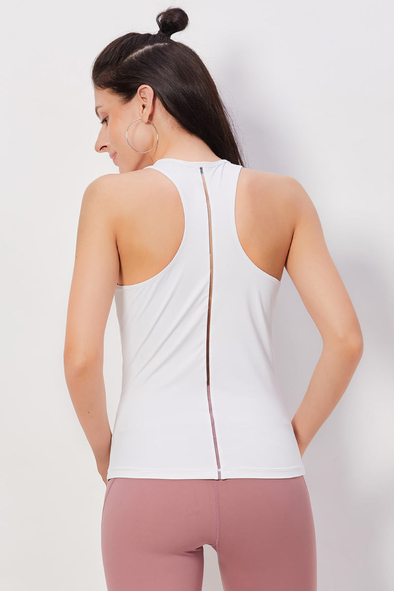 The Selene Sleeveless Tank Top - White