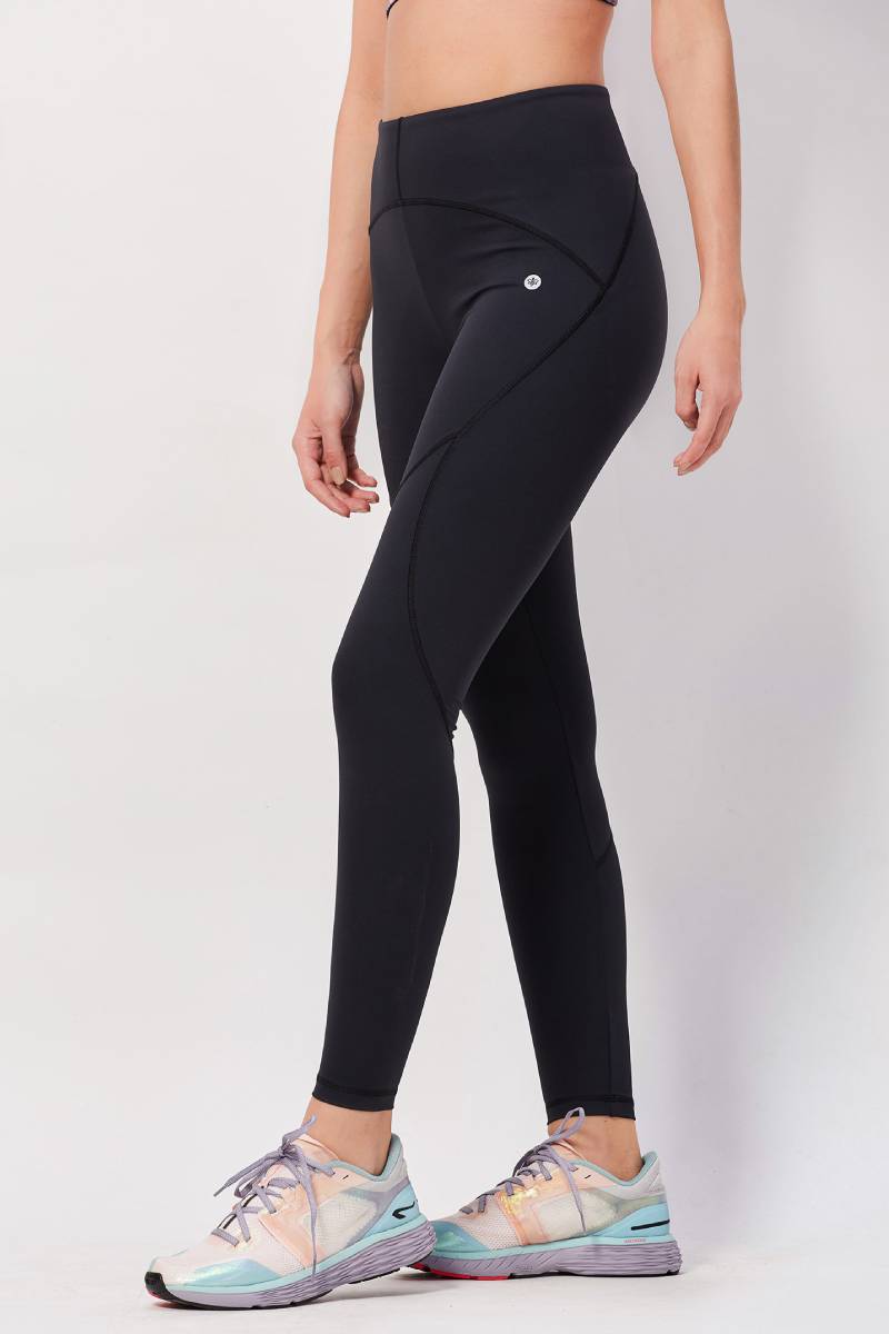 Mid-Rise Full Length Tights - Black