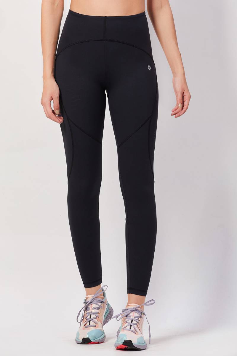 Mid-Rise Full Length Tights - Black