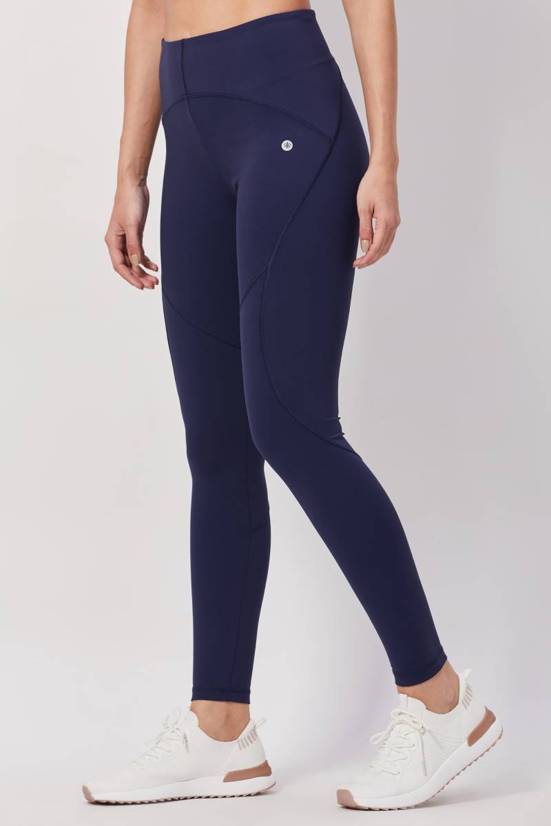Mid-Rise Full Length Tights - Navy