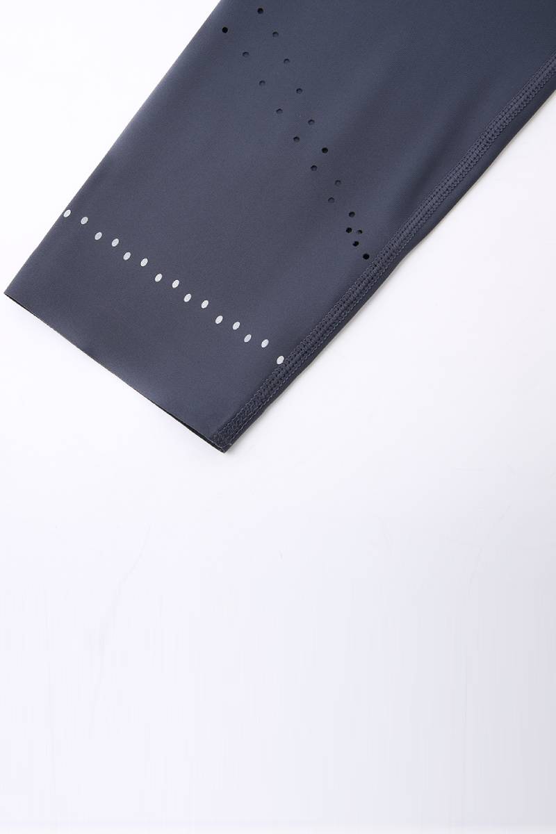 Reflective Full Length Workout Tights - Gray