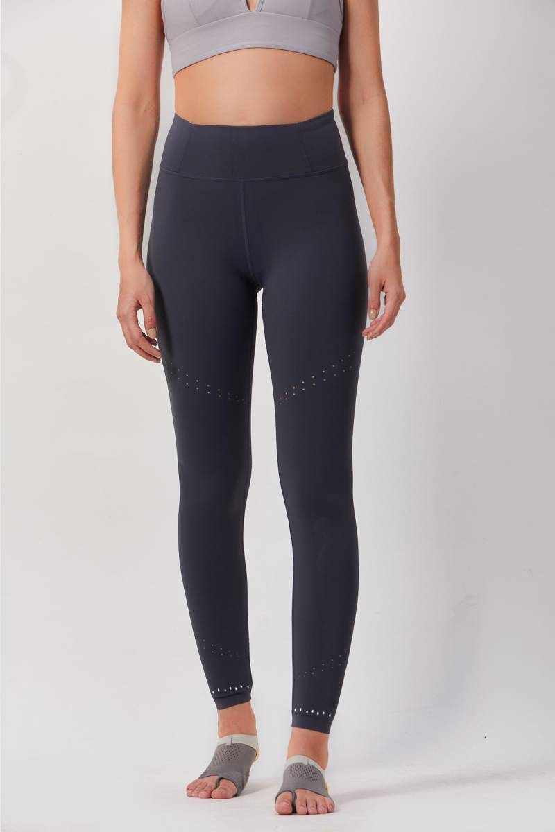 Reflective Full Length Workout Tights - Gray