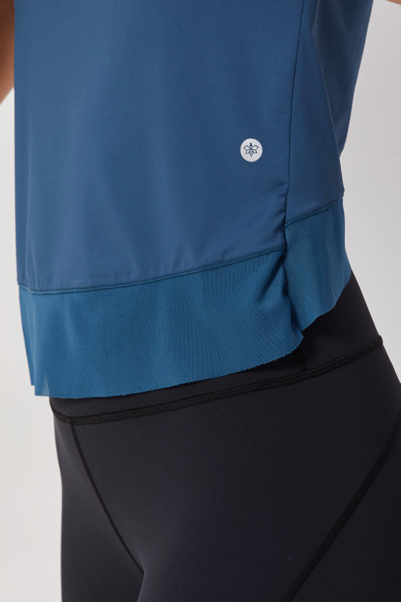 Half Sleeves Top with Stylish Back - Teal