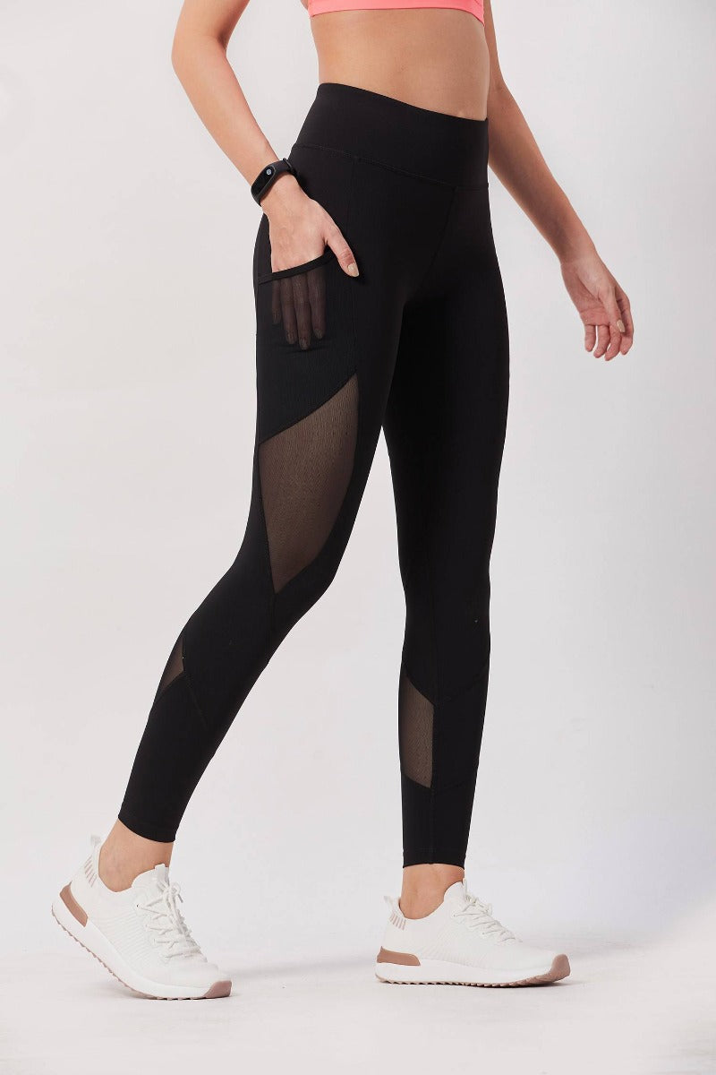 Multi strap crop and pocket tights